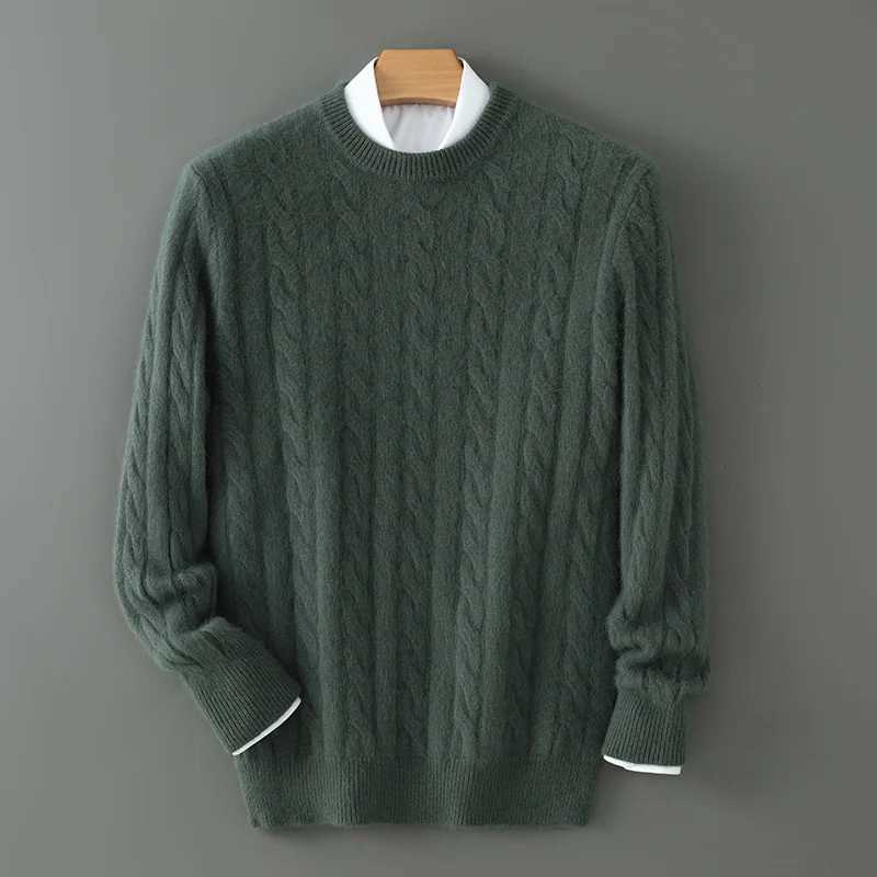 Men's thick cashmere sweater 100% pure cashmere round neck cashmere sweater 2024 new spring and winter knit base shirt Q260921