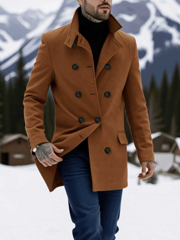 Men's Men's Double-Breasted Wool Blends Wool Car Coat Winter-Ready Insulation Adaptable for Professional and Leisure Environments D260921