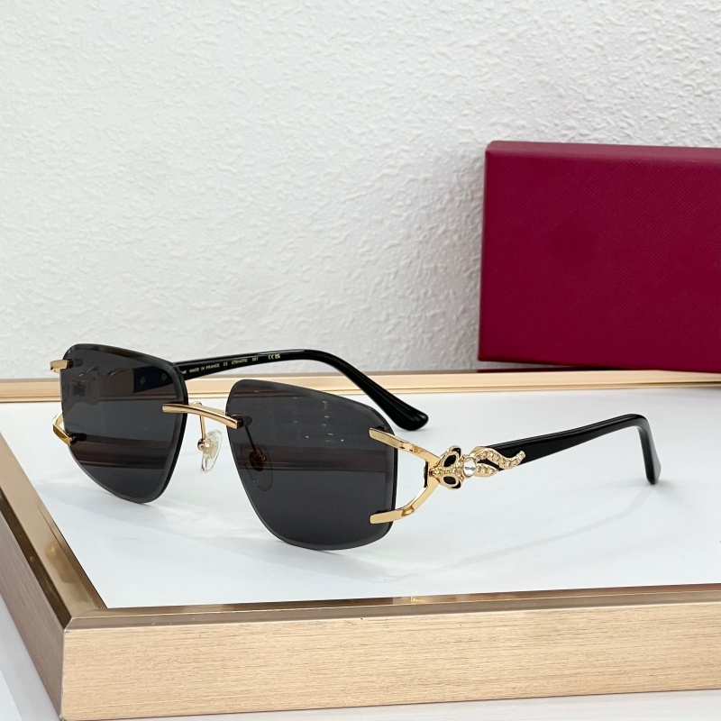 Luxury Designer Rimless Sunglasses CT01477O TOP Quality For Men Women Gold Metal Decor Square Shades UV400 Outdoor Eyewear With Original Box Size 59