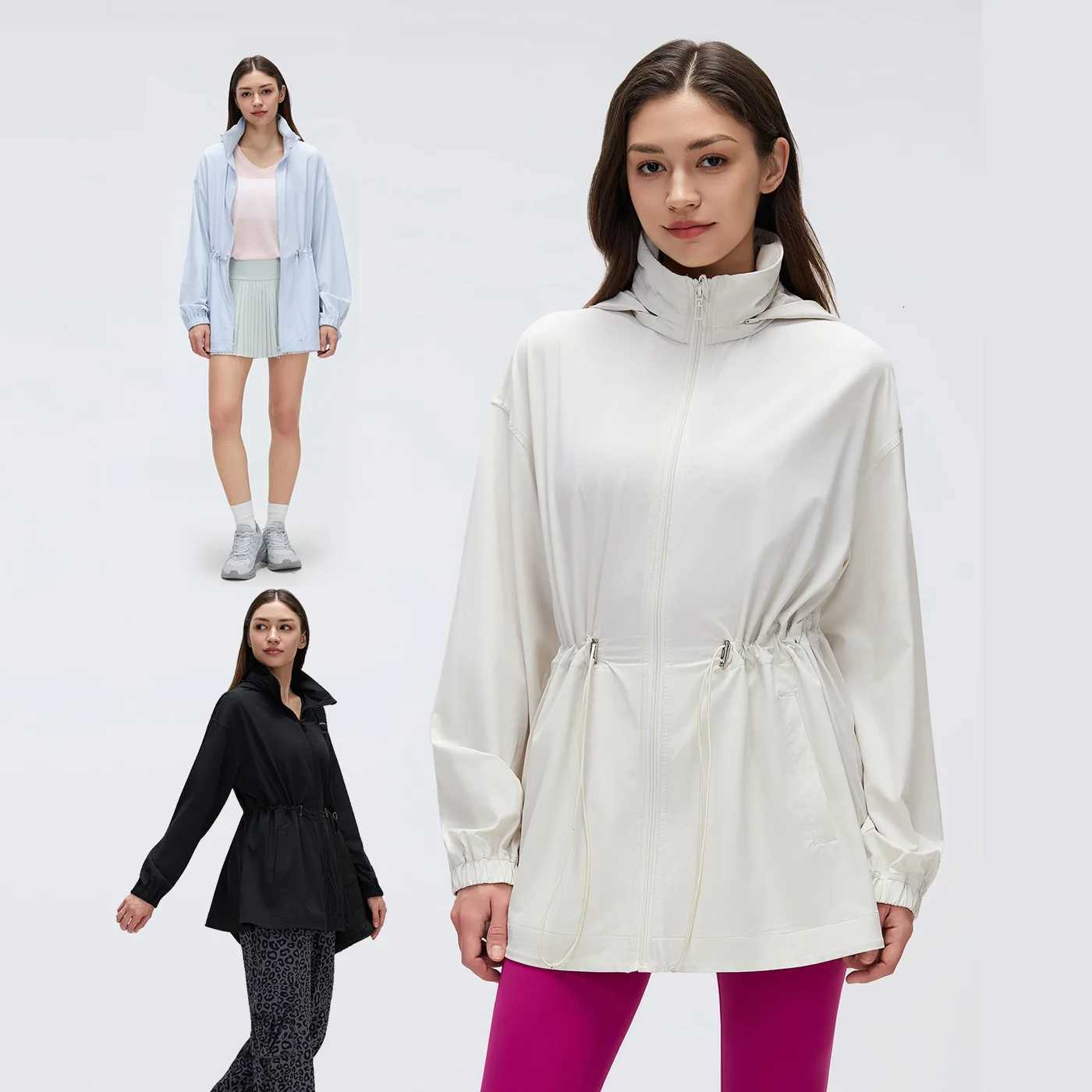 Jackets Can Store Hats Women's Stand Collar Lightweight Quick Dry Windbreaker Jacket Women Outdoor Sport Commute Hooded Trench Coat Jacket C260