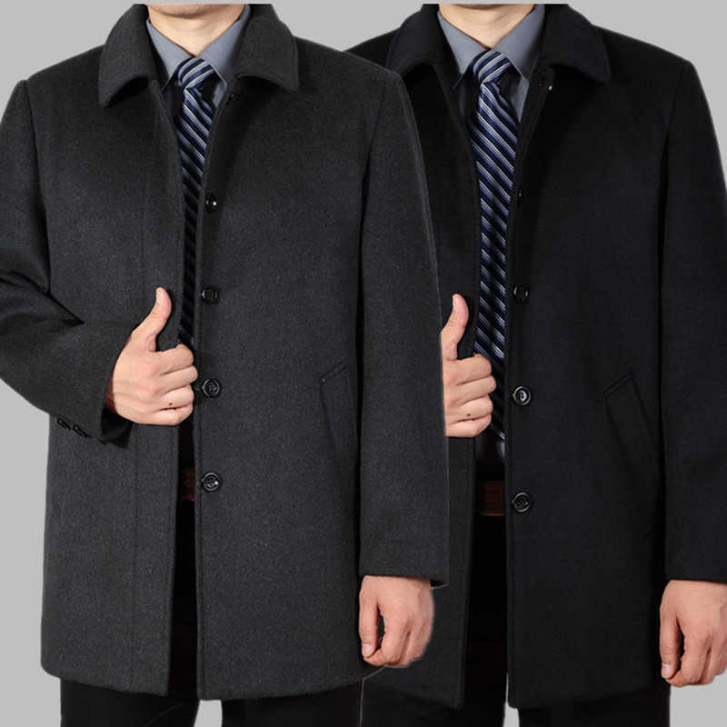 arrival Men's new Wool Blends men's wool coat medium-long male thickening large outerwear winter warm trench plus size M L XL 2XL 3XL 4XL5