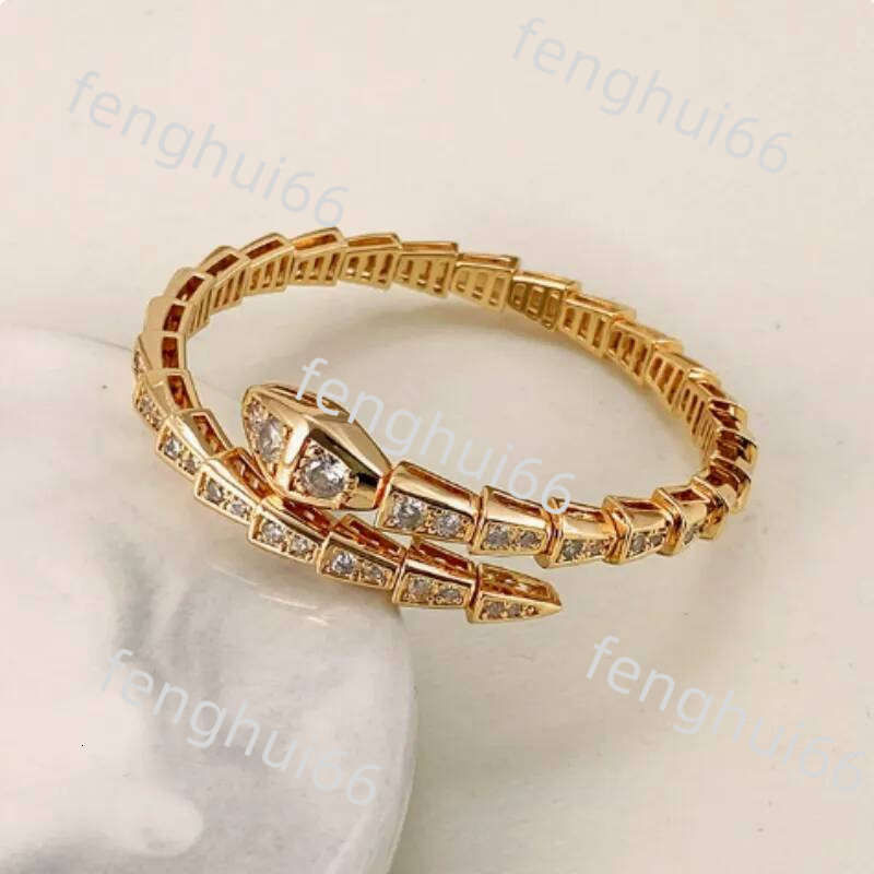 Designer Full Bone Spring Smooth Body Bvl Elastic Snake Shaped Opening Diamond Encrusted Bracelet For Ladies 8Df