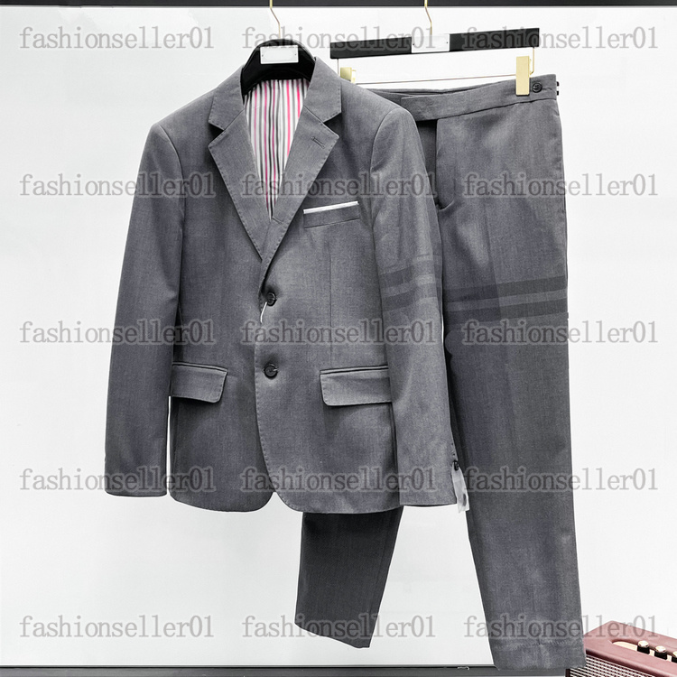Mens Suits Blazers Western clothing designer classic Blazer sets luxury outwear coat slim fit gray striped patchwork Webbing women suit pants
