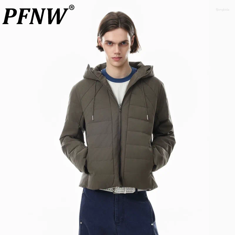American Retro Winter Warm Pork Rib Cotton Jacket Men's Hooded Long Sleeved Zipper Cardigan Jackets 2026 Tide 28L3590