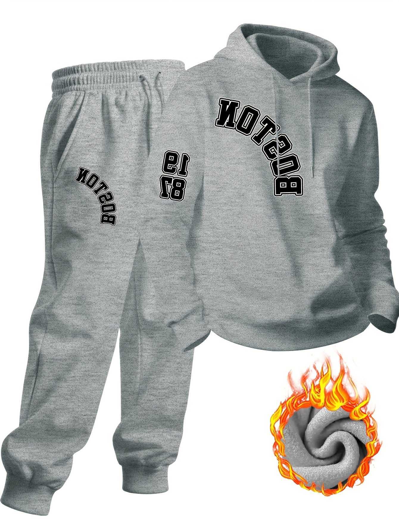 2026 Sweatshirts Men's Men Hoodies Thick Printed Hoodie Sweatshirt Fashion Streetwear Pullover Hooded Top Casual Loose Fit Male Winter Warm Swe