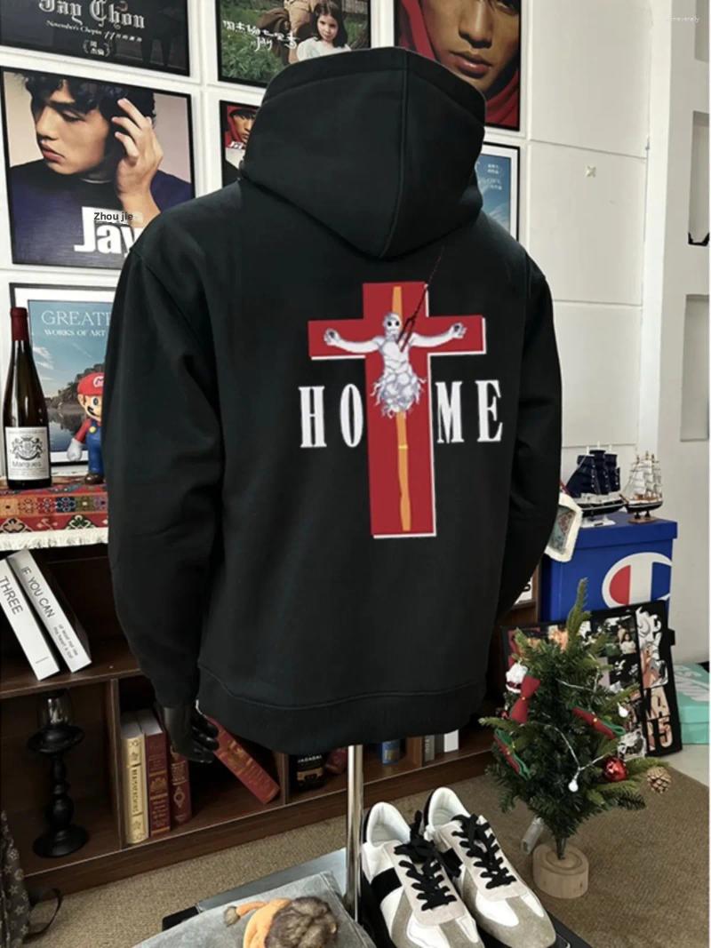 American Hiphop Oversize Men's Sweatshirt EVA Heavyweight Hoodie Casual Autumn Wear Trendy Youth Fashion Long Sleeve Crew Neck