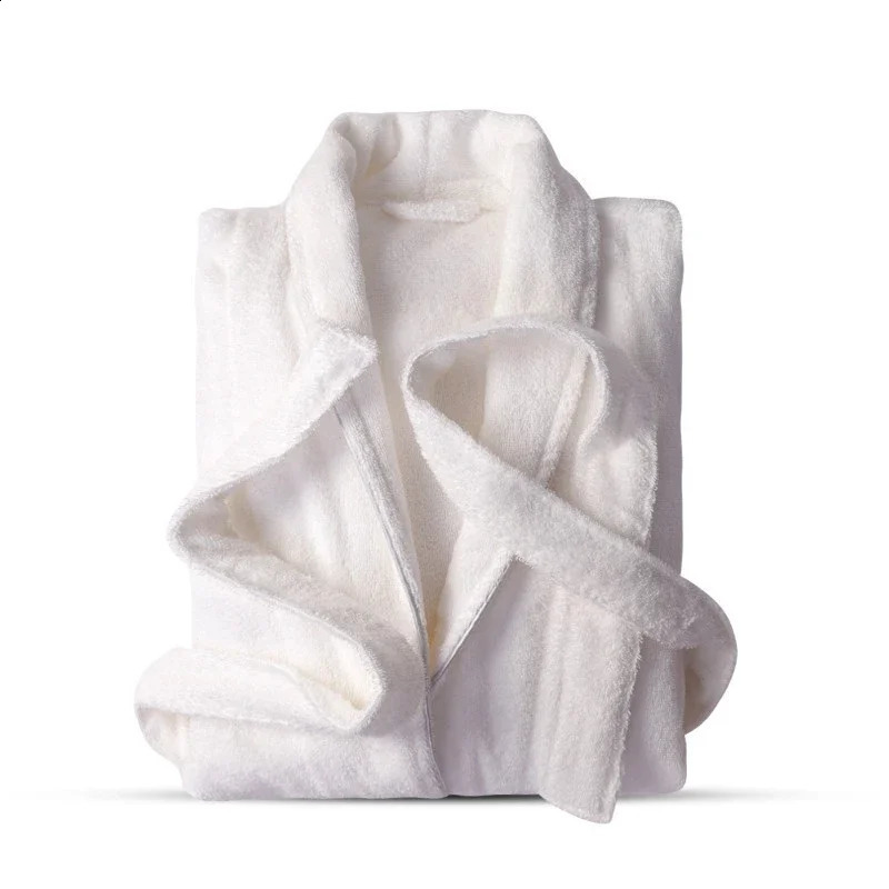 100% Cotton Toweling Robe Lovers Soft Long Bath Robe Men Women Nightrobe Sleepwear Casual Home Bathrobe el Robe Thickening 260920