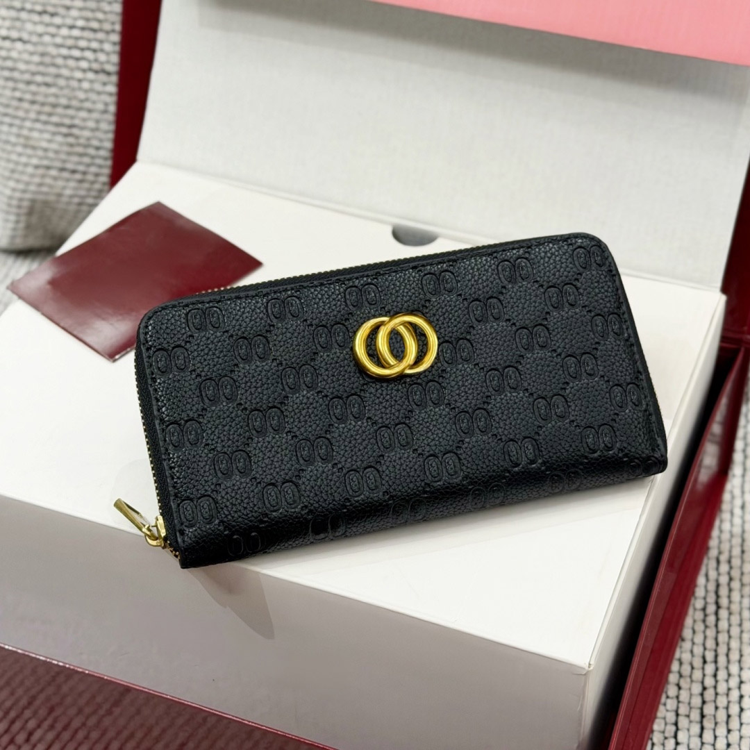 2026 5A High Quality Designe Long Purse Double G Trends Retro Monogram Empreinte Classic Old Flower Purse Women Retro Clench Clamshell Capacity Mult