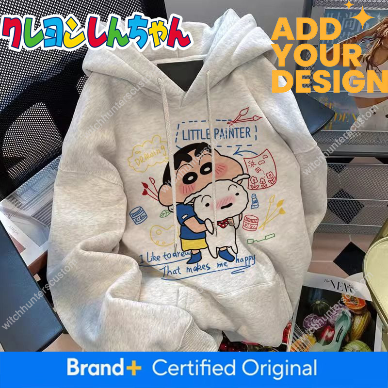 Felpa con cappuccio stampata giapponese Crayon Shin-Chan per donna Autunno e inverno Cappotto caldo e spesso con cappuccio Giacca con cappuccio coll