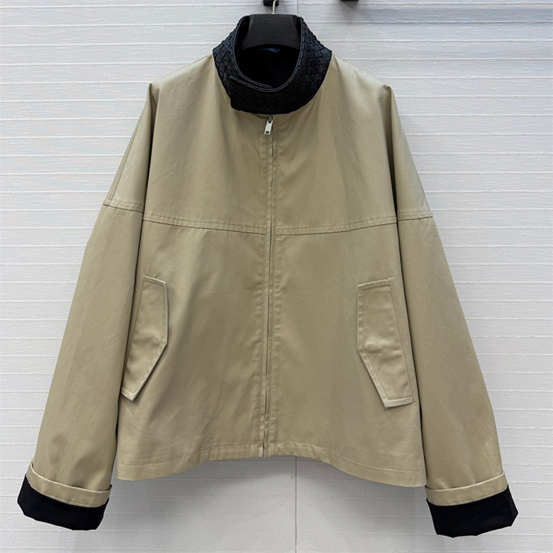 Brand Woman Retro Jacket Long Sleeve Stand Collar Versatile Warm Coat Autumn Winter School Office Daily Outing Wear