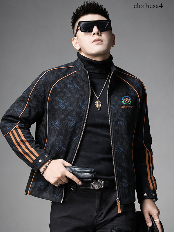 High-end European-style embroidered stand-up collar jacket, autumn 2026 new collection, trendy patchwork casual men's outerwear