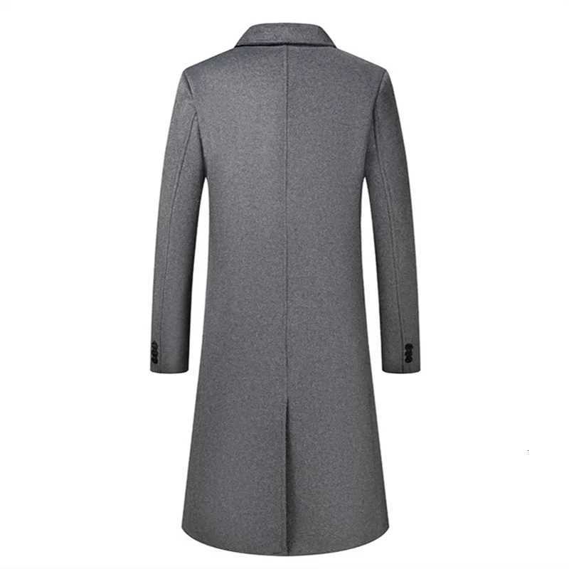 Wool Blends Autumn Winter Men's Men's Long Wool Blends Coats England Style Solid Color Double Breasted Woolen Outerwear Men Smart Casual T