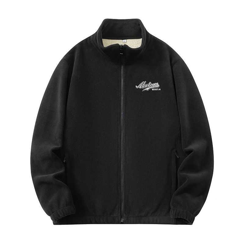 Women's Jackets New style jacket men's fall and winter new sheepskin men's stand-up collar pure color fleece-lined warm coat C260921