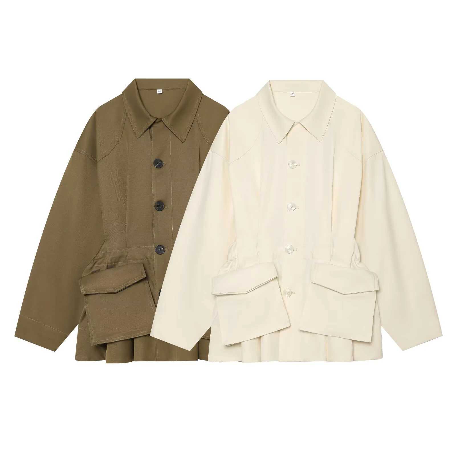 American Women's and Jackets European style 2026 new women's summer commuting fashionable versatile long sleeved lapel waist jacket C26092