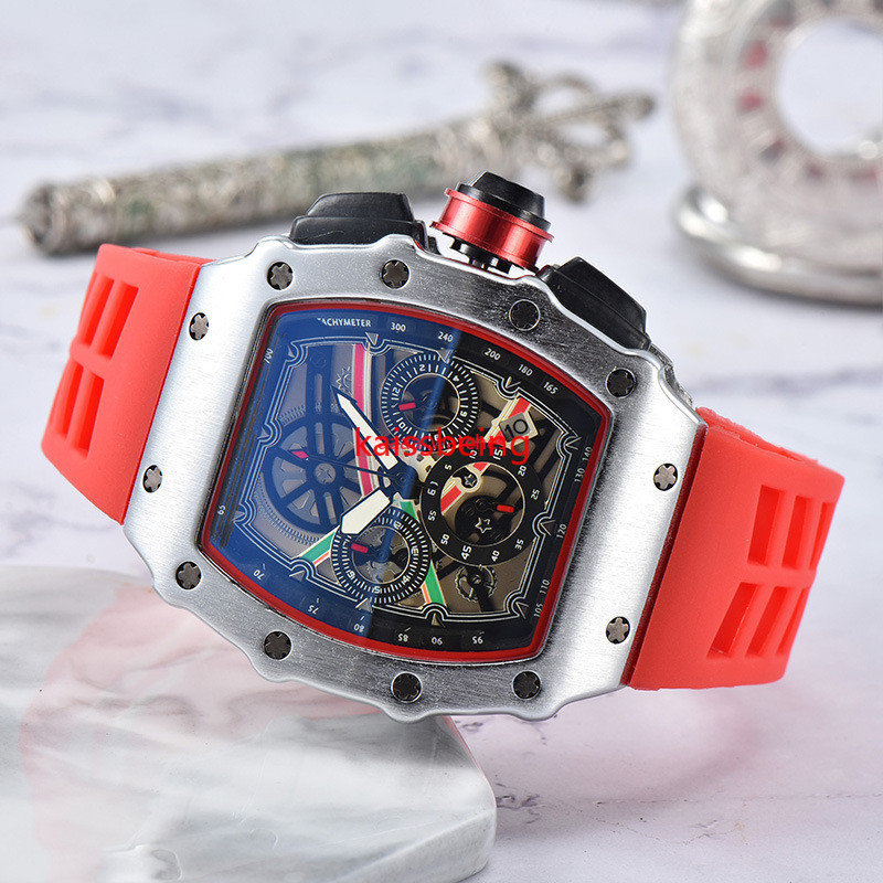 2026 6-pins Automatic date watch limited edition mens watch top brand luxury full-featured quartz watch silicone strap