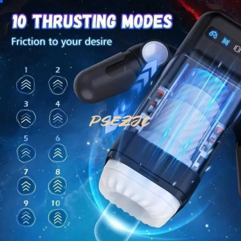 Automatic Thrusting Sucking Male Masturbator Blowjob Masturbation With Handle Lcd Display Penis Pump Stroker Sex264.D5