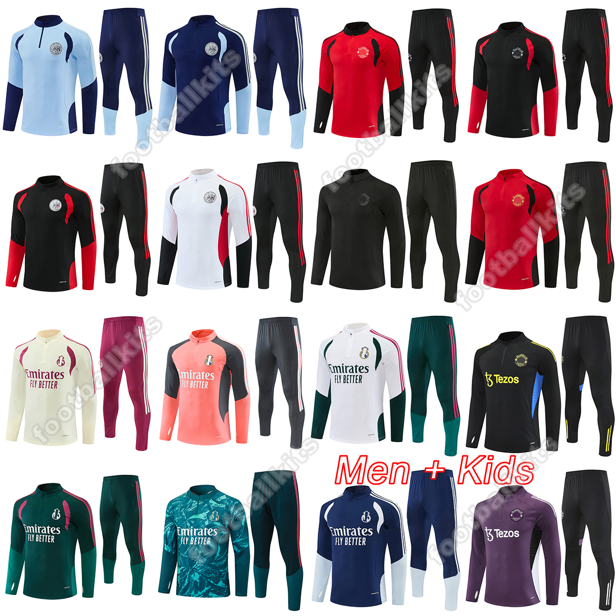 Survetement manchester kids football kits soccer track suit mens 2025 2026 chandal reals madrid tracksuits ajaxian training kit football tracksui