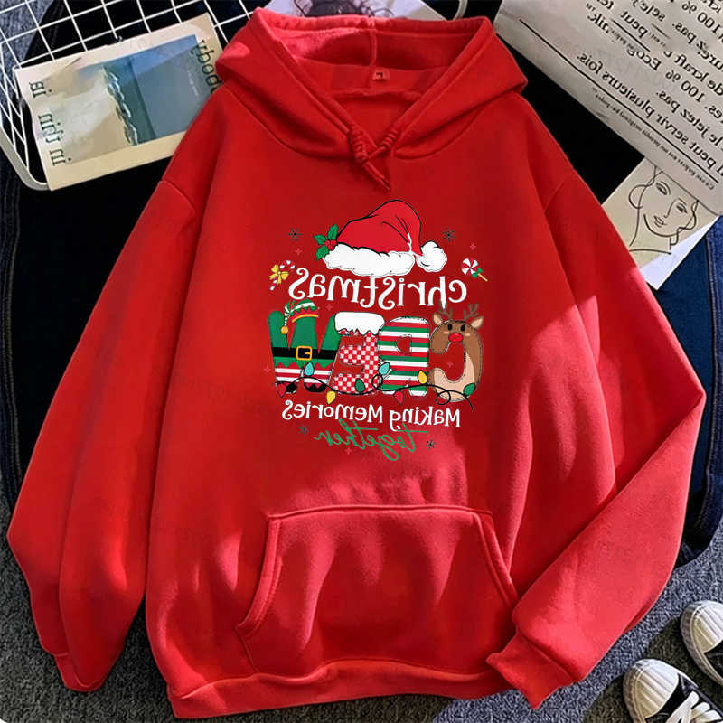 2026 Sweatshirts Men's Autumn Hoodies Winter Unisex Christmas Hooded Sweatshirt Xmas Crew Letter Cartoon Print Pullover Hoodie Festival Long sl