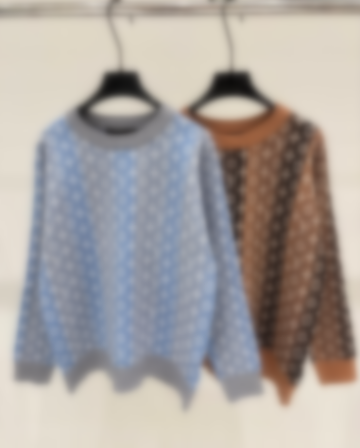 26 women's sweater round neck contrasting letter stripe print simple and fashionable loose knit top sweater 914