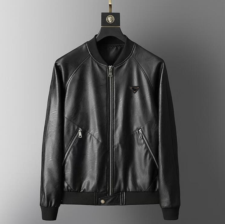 mens Jackets luxury Leather Jacket printed Stand Collar Zipper Outwear Motorcycle Coats Lady Casual men Baseball Jackets Plus size S 6XL