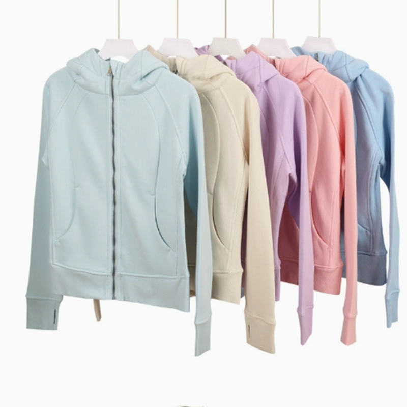Sudadera con capucha de forro polar con cremallera completa para mujer, chaqueta deportiva informal adelgazante para yoga para mujer