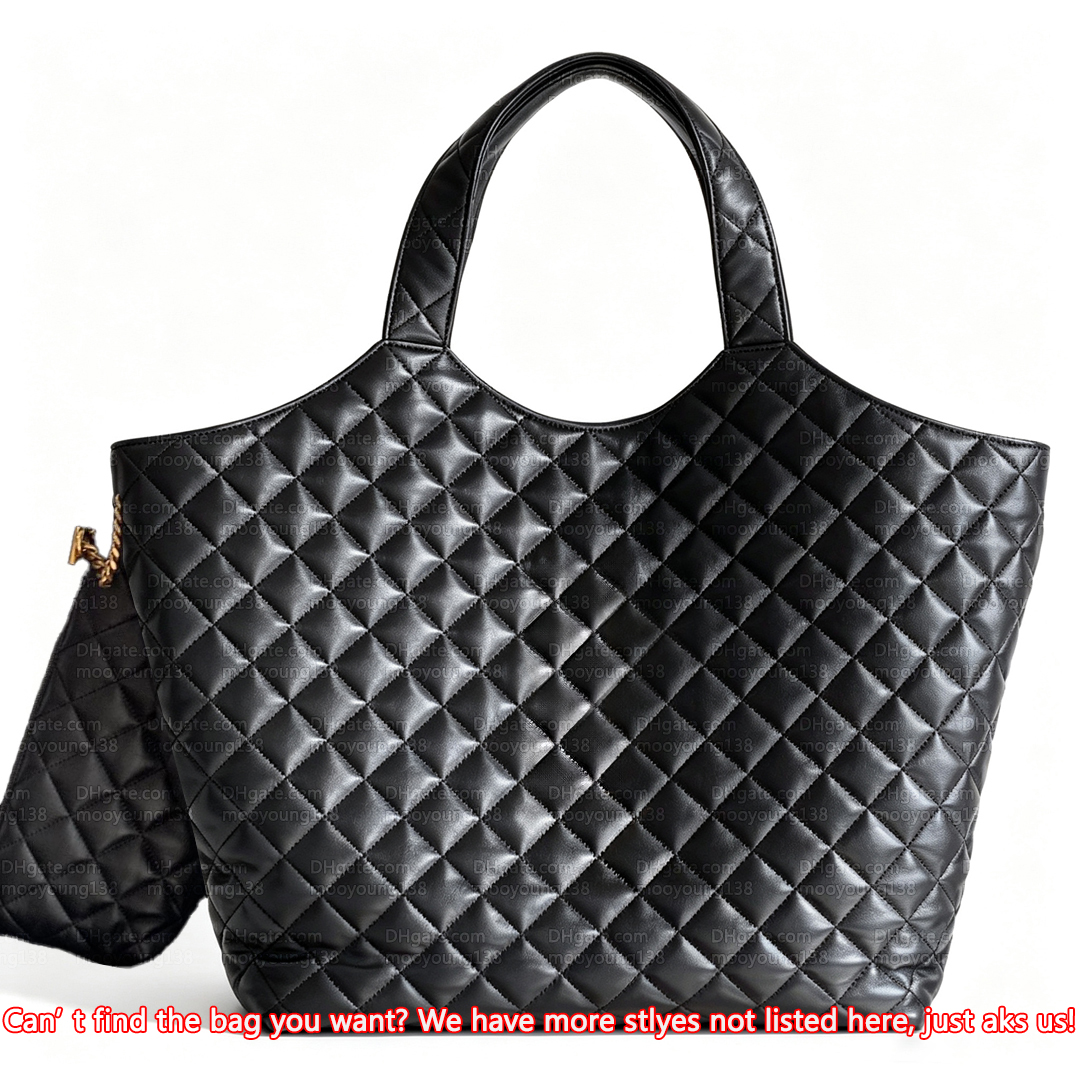 12A Premium Mirror Quality Designer Tote Bags for Women Icare Maxi Shopping Handbags for Travel Luxury Shoulder Bag Real Leather Black Purse with Mi