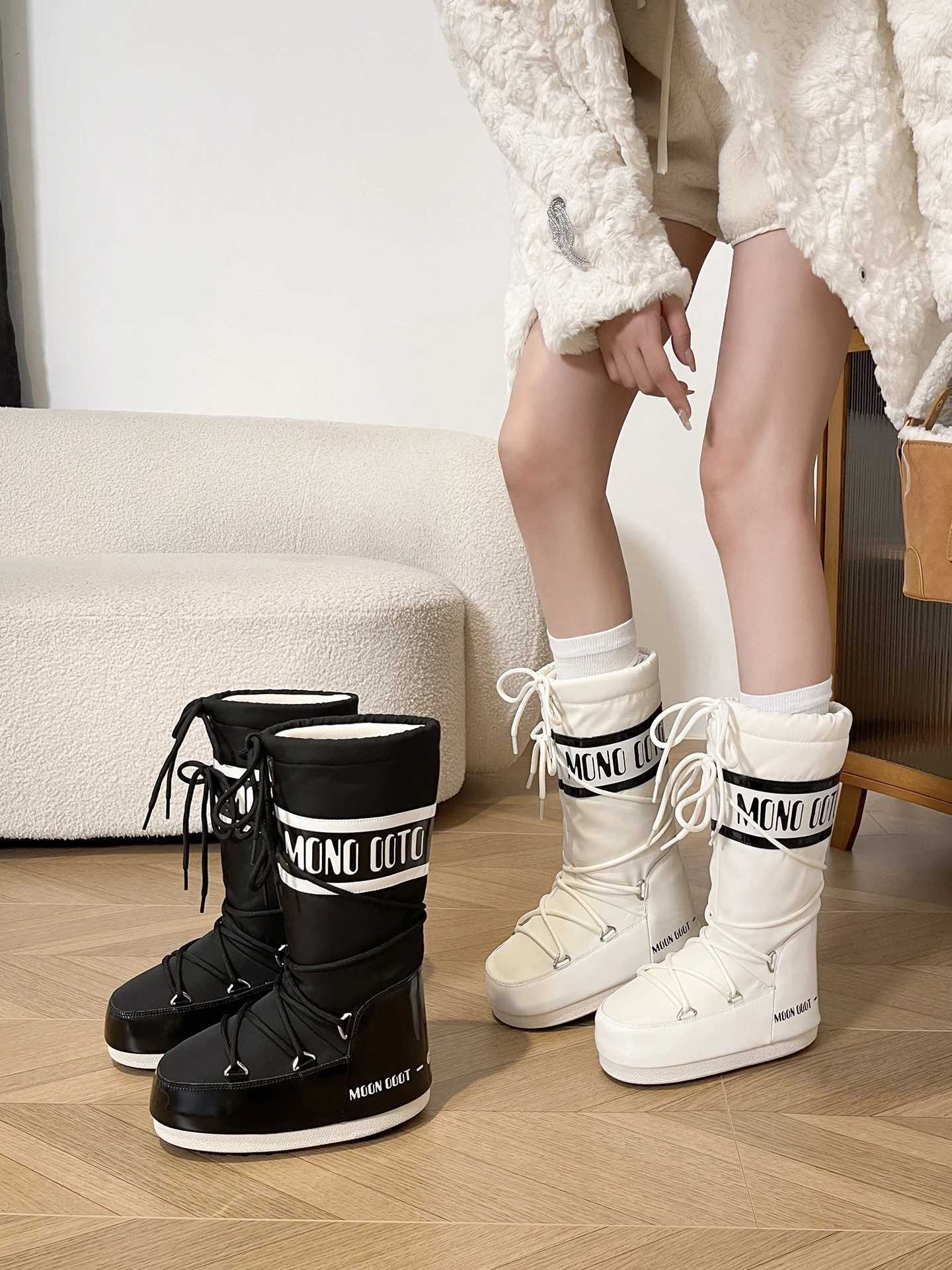 Women's Thick Bottom Snow Boots Winter 2026 New Style Northeast Fleece Lined Waterproof Non Slip High Top Cotton Shoes L26921