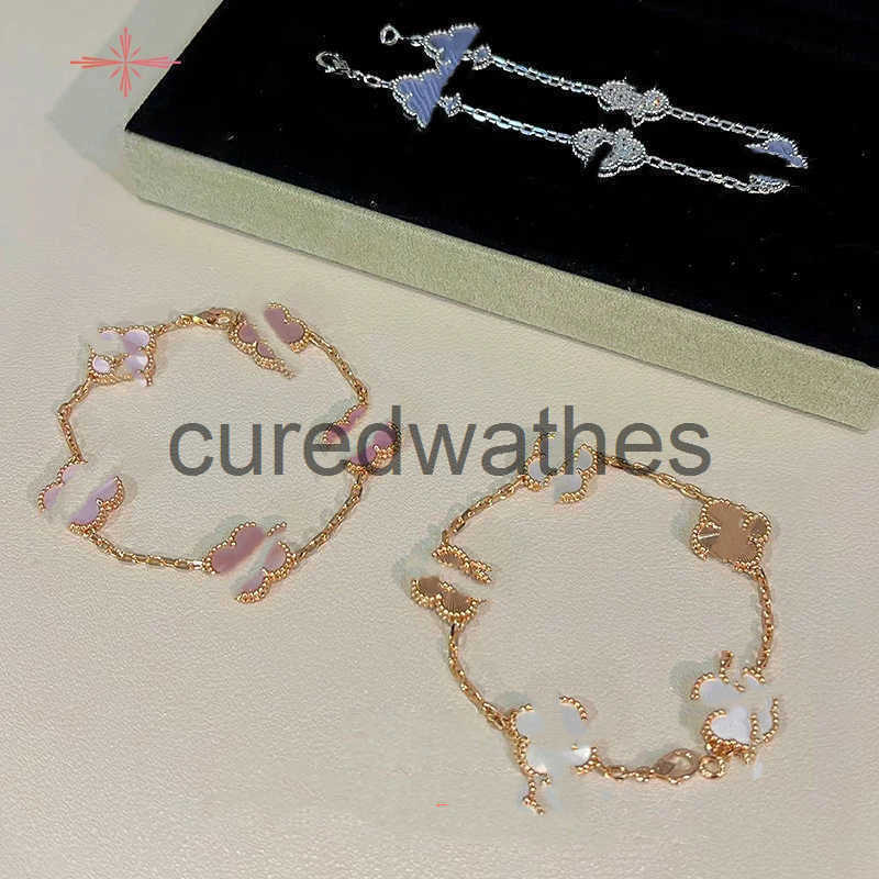 Four Designer Jewelry Luxury Bracelet Leaf Clover Bracelets Fashion Classic Designer Bracelet High Quality Mother Pearl White Black Red Moissanite J
