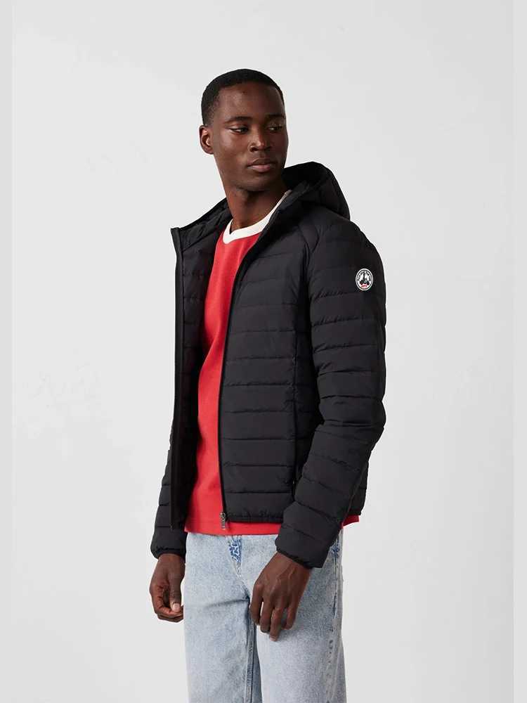 Autumn Winter Long sves Embroidery Zipper Front Going Outdoors Men Women Light Thin Hooded Down Jacket Warm Windproof Q260921
