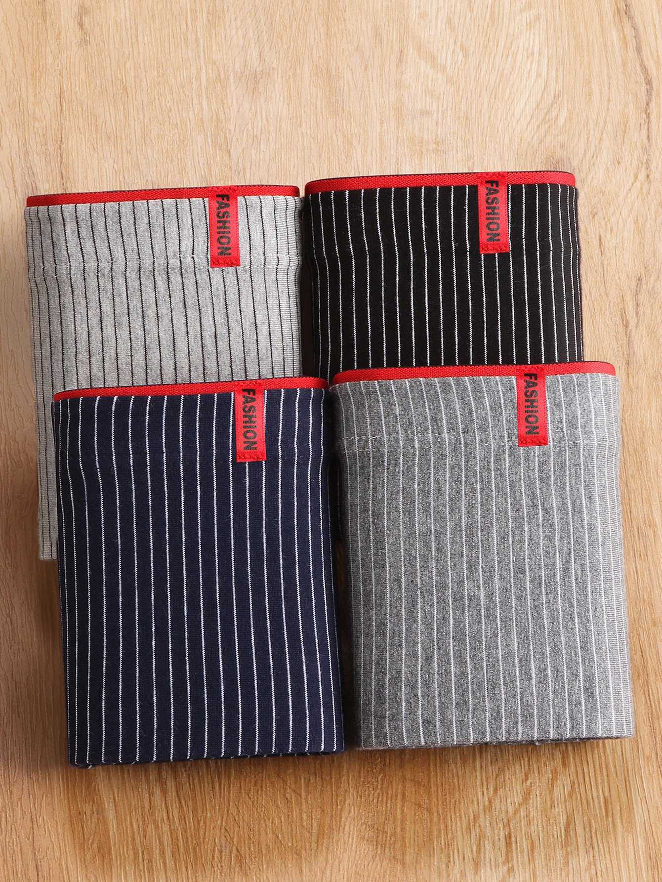 Men's Underwear 4 Pairs of Panties Stylish Men's Boxers Are Breathable and Comfortable Striped Trendy Briefs Plus Size Boxers Q260921