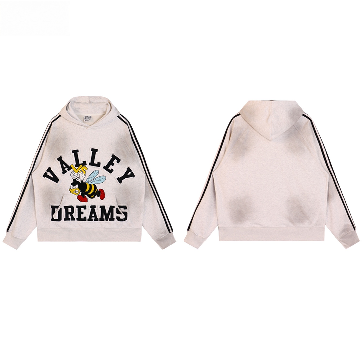 Valleysdreams Jacket Vintage Graphic Zip Up Hoodie Designer Men Sweatshirts Unisex Washed Black White Pullover Loose Sweatshirts Retro Print Valleym