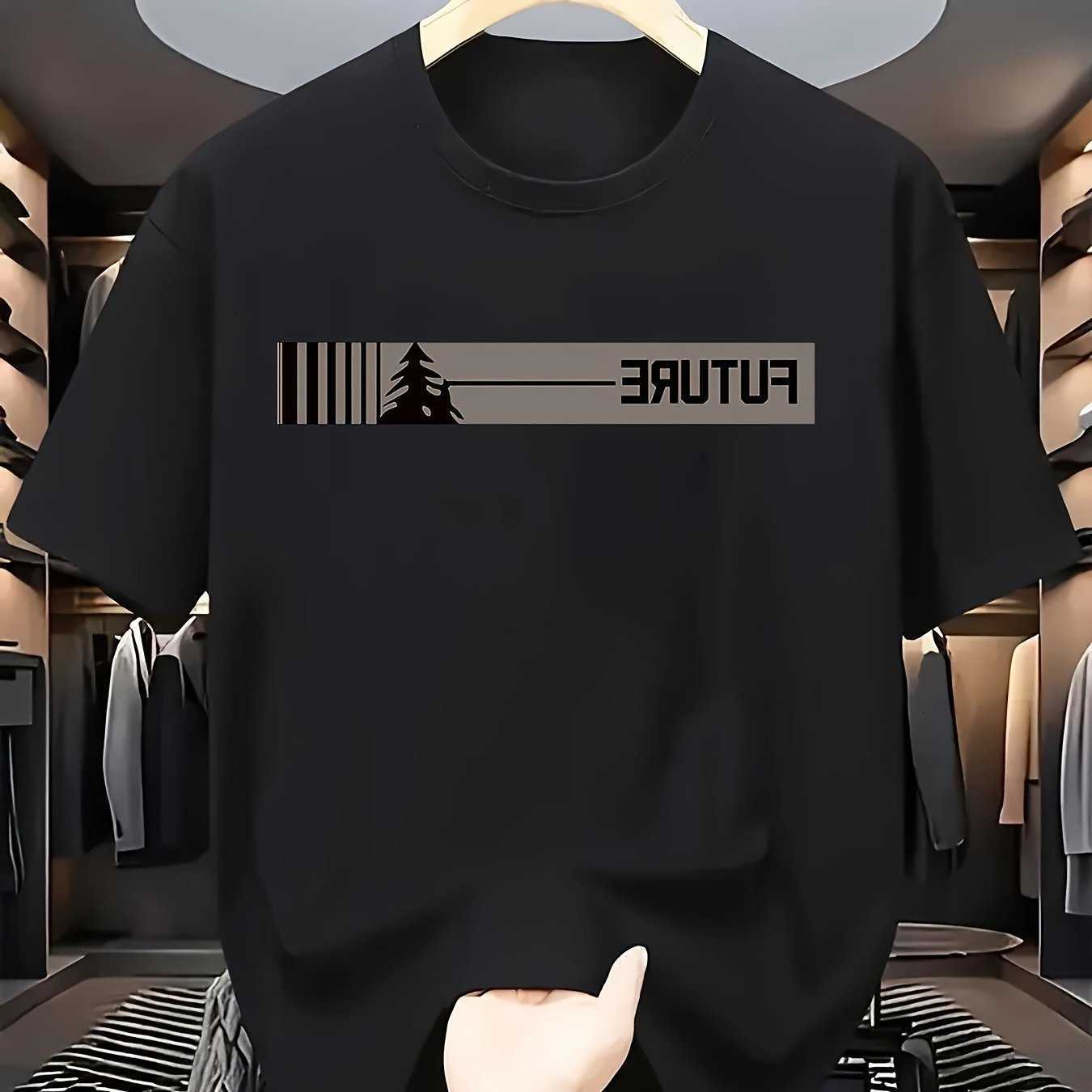 Hot Sweatshirts Men's Sale Hoodies 100% Cotton Future Print T-Shirt for Men Casual Streetwear Short sleeve Tops Summer Fashion Oversized Tees D