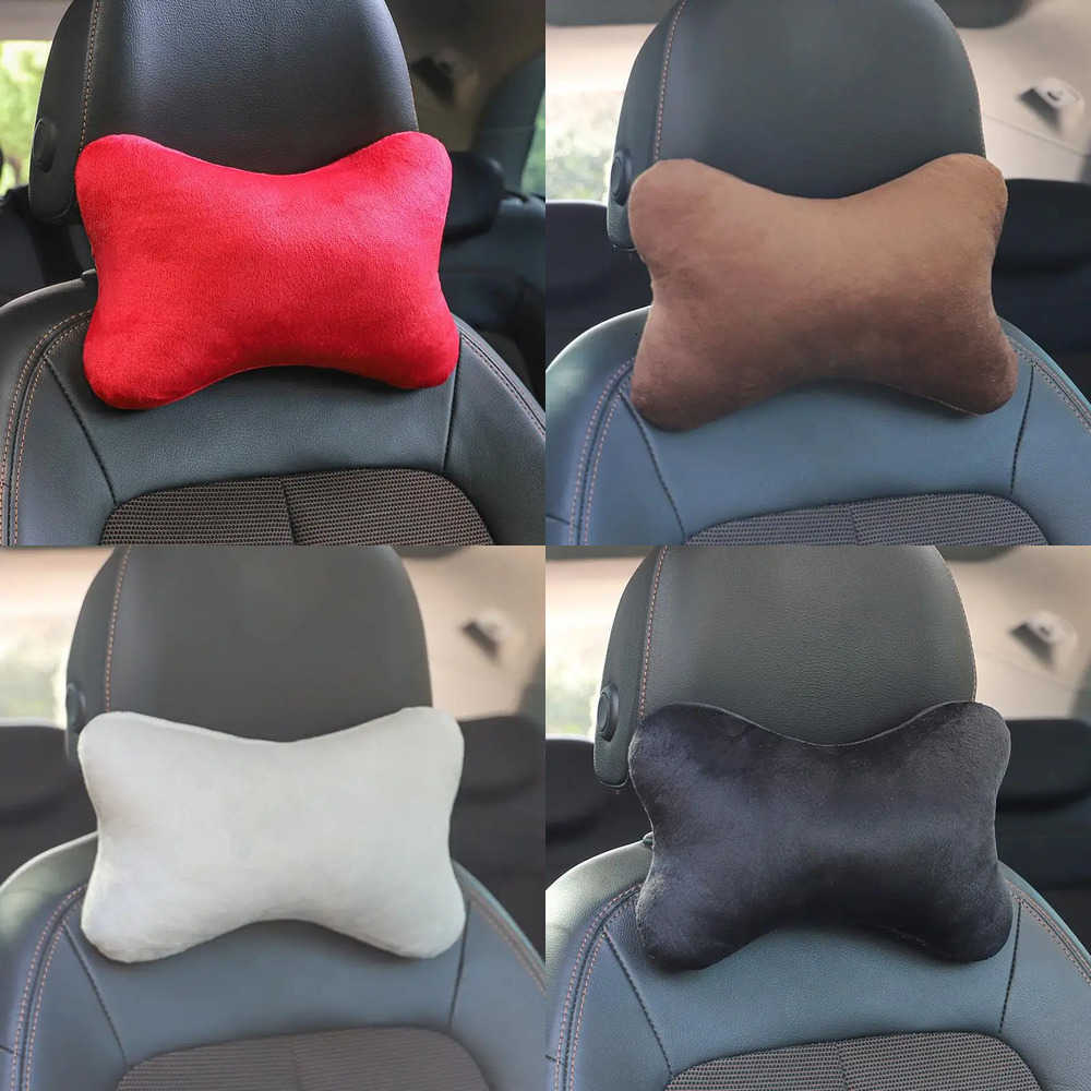 Car Car Seat Covers Neck Pillows Both Side Front Headrest Cotton Universal Cars Pillow For Head Pain Relief Filled Memory Auto Interior Supplies J26