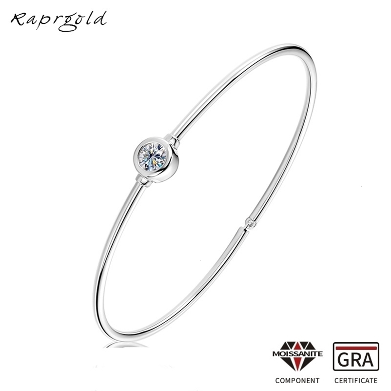 RAPRGOLD Round Adjustable Bracelet for Women S925 Sterling Silver Cuff Bangles Chain Couples Wrist Fine Jewelry Gifts 260920