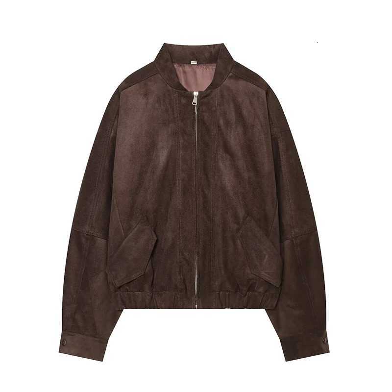 Jackets Women's Bomber Jackets Women's Coats Fashion Suede Texture Casual Jacket Autumn Winter New Women Coats Female Outerwear Chic Tops