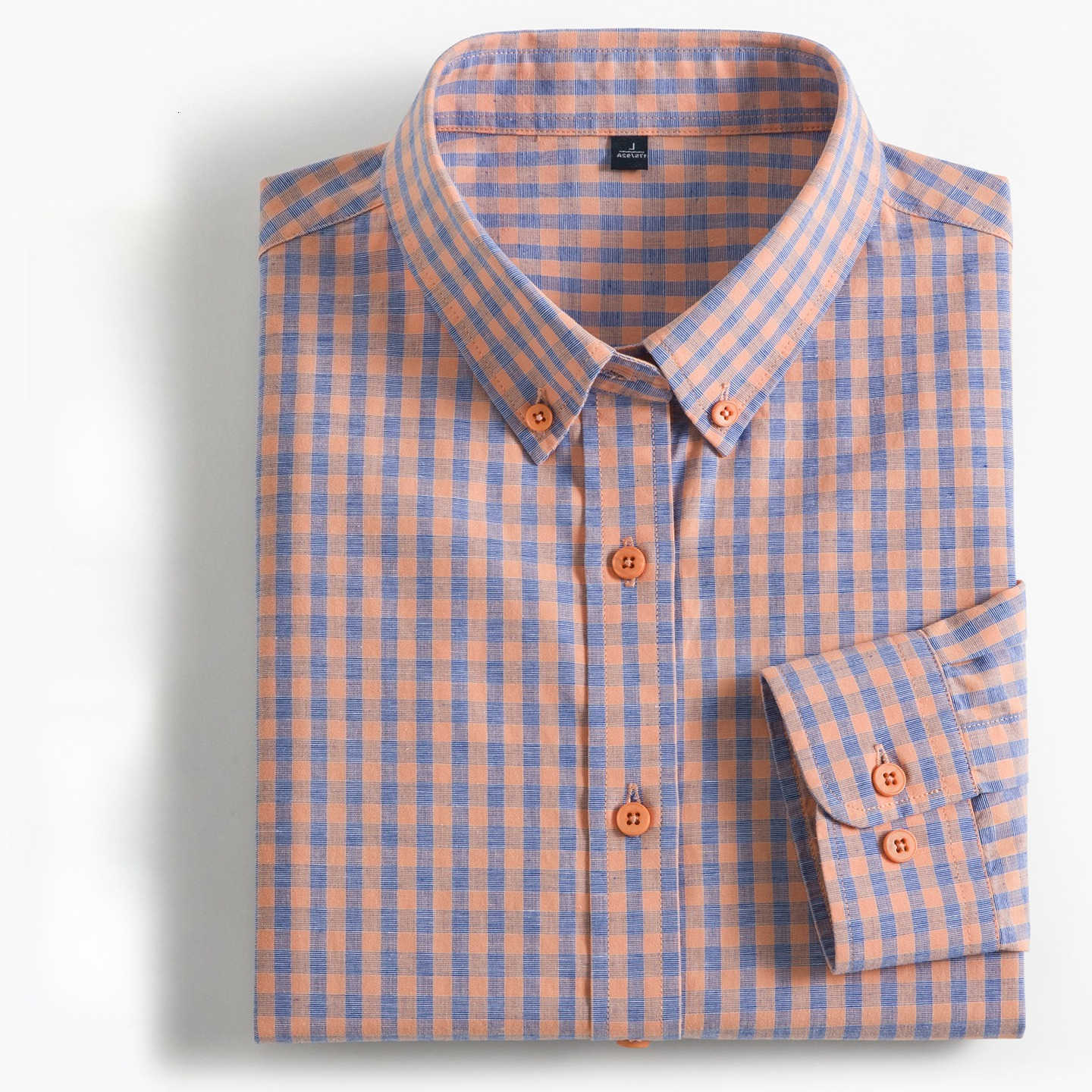 in Men's New Casual Shirts Shirt Lyocell Linen Striped Long Sleeve Shirts for Men Cotton Casual Houndstooth Fashion Korean Popular Elegant Clot
