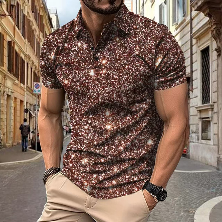 2026 Summer Designer Men's Polo Print V-neck Short-sleeved T-shirt Fashionable Versatile Breathable Outdoor Sports Short-sleeved Casual Multi-u