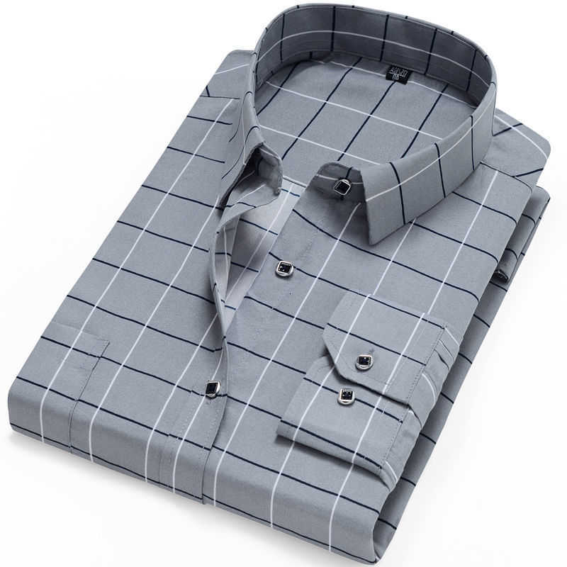 Thin Shirts Men's Long Casual Sleeve Printed Shirt Men's Korean Slim Fit Plaid Shirt Casual Business Dress Shirts Fashion Striped Streetwe