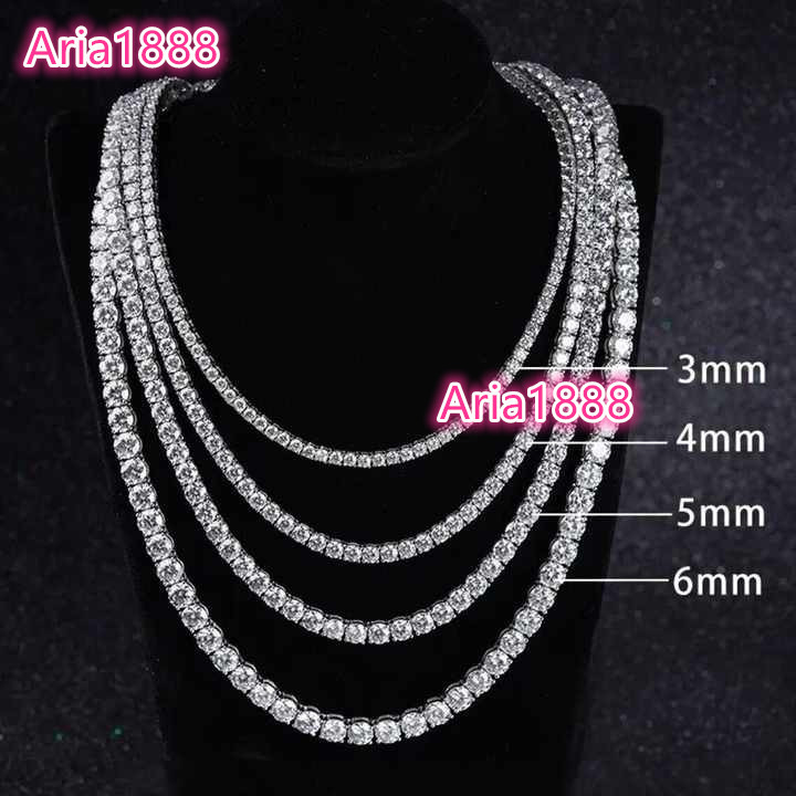 Gallerley Luxury 14k Gold 925 Silver Moissanite Link Chain 3mm 4mm 5mm 6mm VVS D Color Hip Hop Choker Necklace Women Wedding