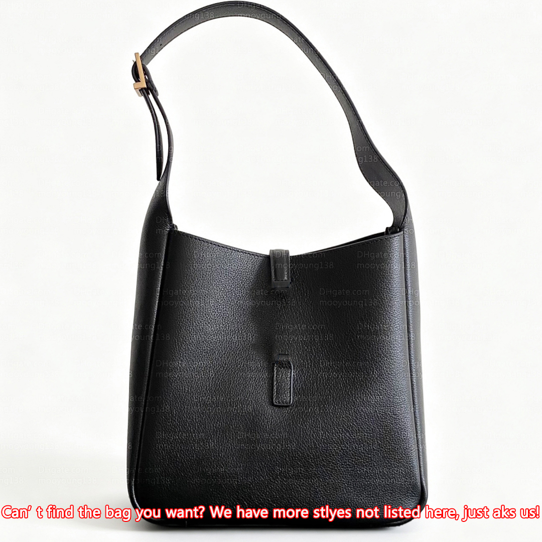 12A Premium Mirror Quality Designer Le5a7 Hobo Bags for Women Supple Small Bag Grained Leather Black Purse Luxury Handbags Shoulder Bag with Box 713