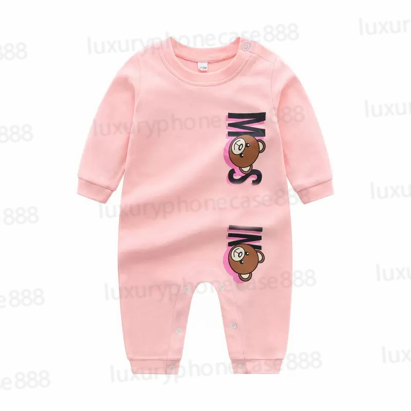 Children's designer clothing cotton baby suit newborn bodysuit long sleeved clothing designer brand little bear letter printed jumpsuit for gir