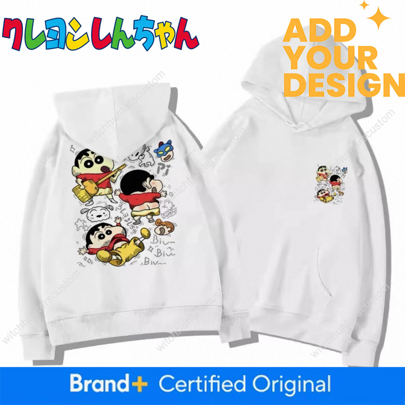 Nueva sudadera con capucha con forro polar de Crayon Shin-chan de estilo japonés de otoño e invierno para mujer, con un diseño relajado y versátil,
