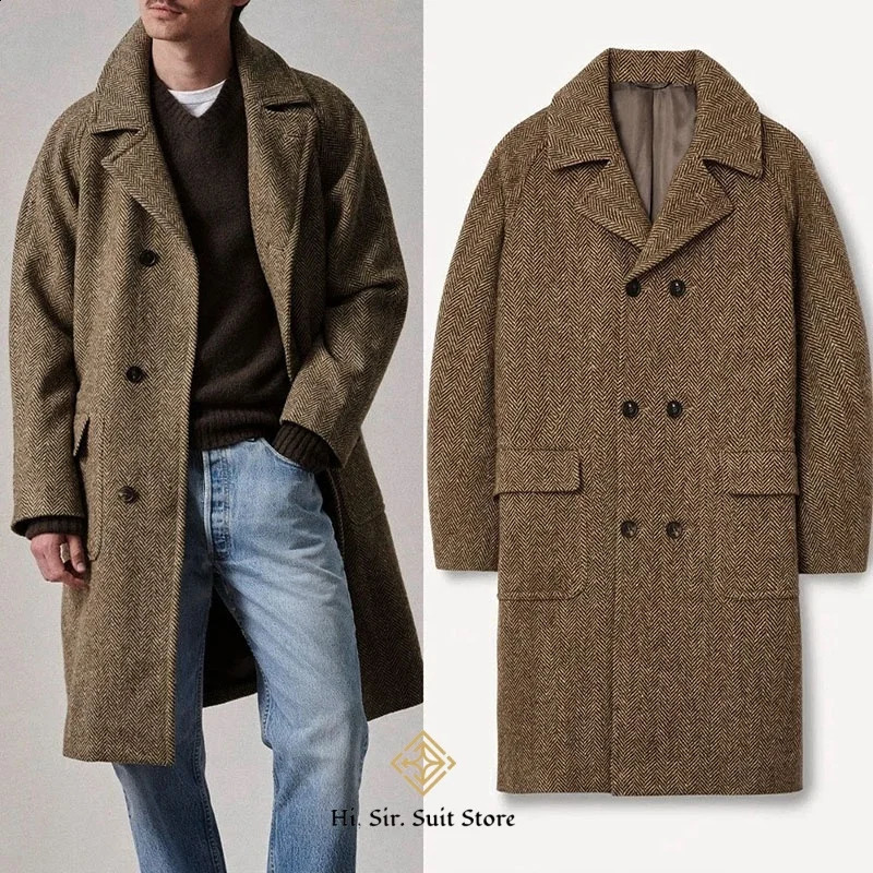 Mens Casual Blazer Coats Wool Blend Men Trench Coat Jacket Double Breasted Classic Warm Men's Sport Party Shopping Busines 260920
