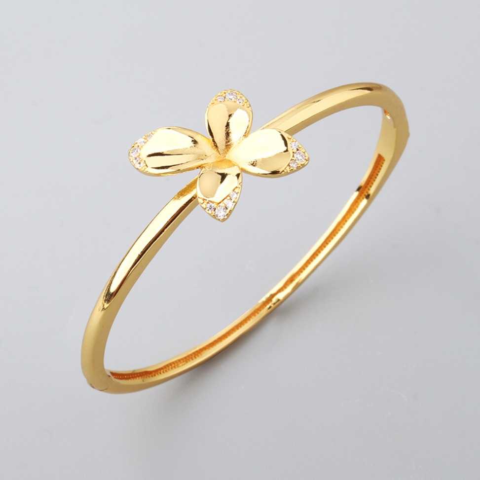 Designer Open Cuff Bangle Ring Set Butterfly Motif Inlaid Cubic Zirconia Elegant Women Fashion Jewelry Gifts