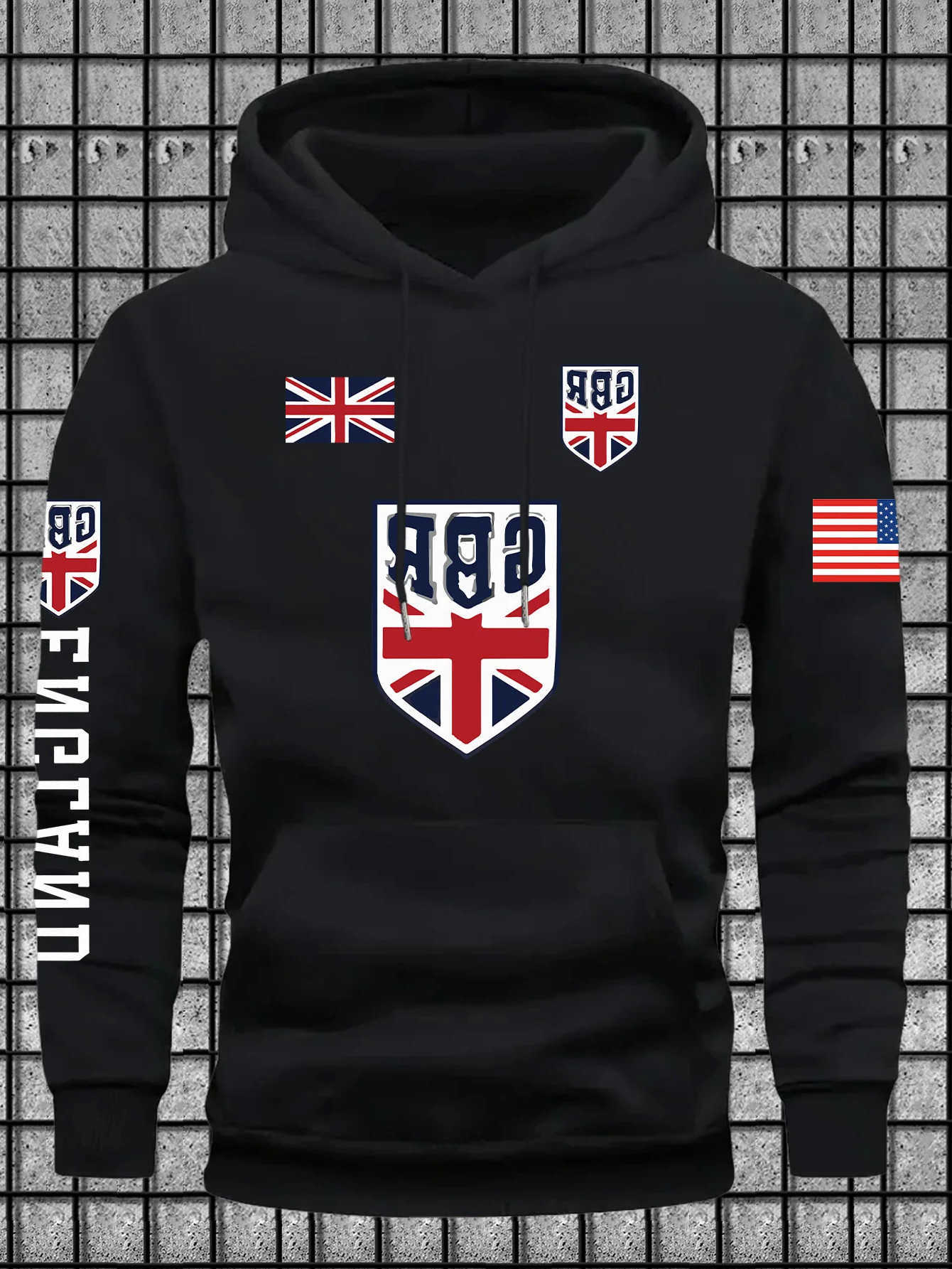 Men's Men's Hoodies England Sweatshirts Flag Graphic Hoodie Front Print Pullover Hooded Sweatshirt Casual Streetwear Long sleeve D260921