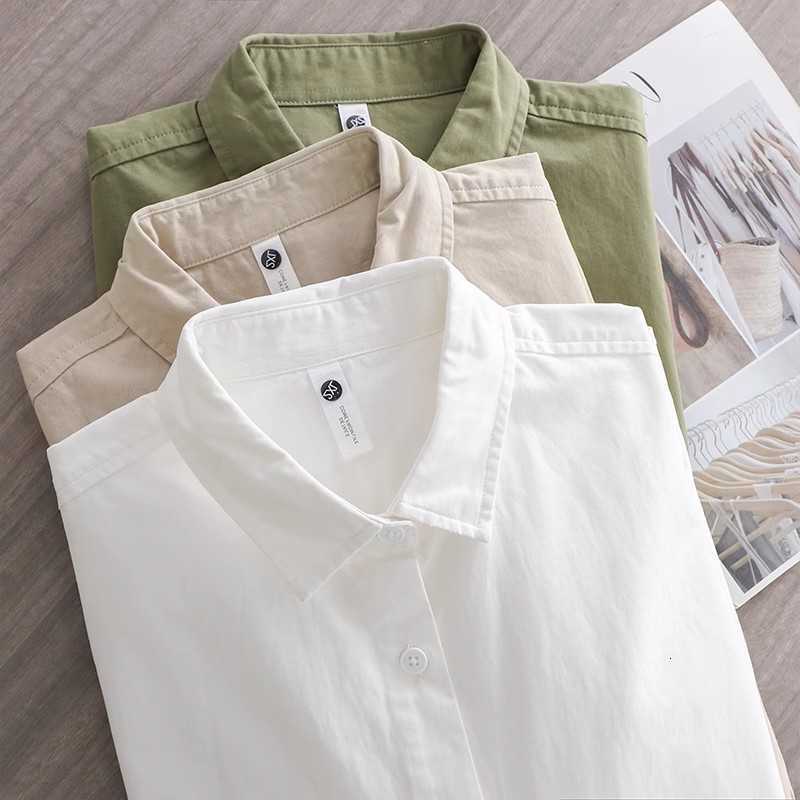 100% Shirts Men's Cotton Casual Twill Long Sleeve Men's Heavyweight Shirt American Relaxed Fit 7 Colors H260921