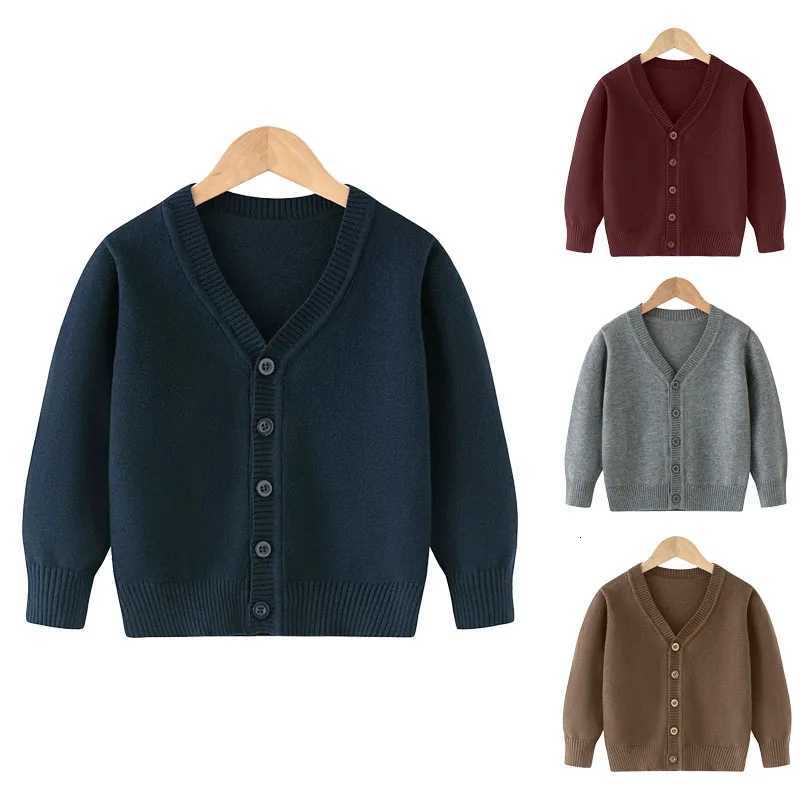 Cardigan ZOETOPKID Winter Boys Knitted Sweaters Big Kids Clothes 2024 Autumn Children Cotton Pullover Teen Solid Knitwear CoatsT260919