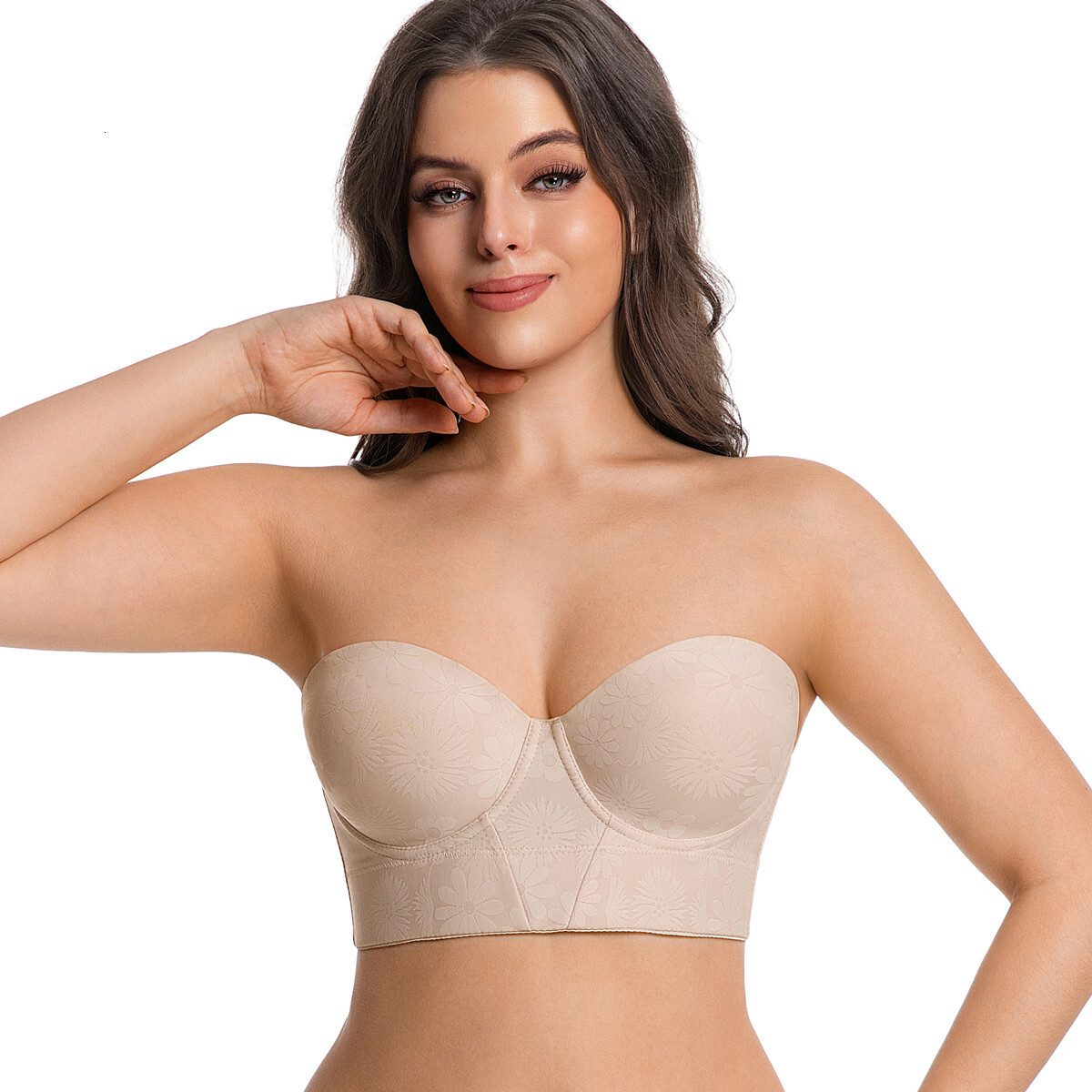 Sous-vêtements pour femmes antidérapants sans bretelles grande taille avec armatures, push-up, beau dos, soutien-gorge sexy à double usage