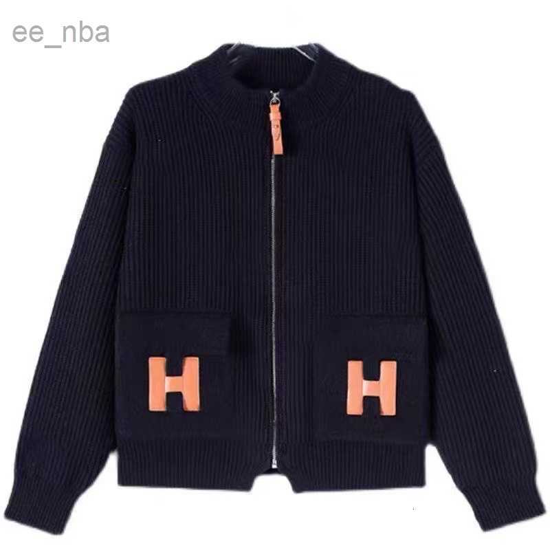 Lazy style collar solid color sweater coat women's autumn new casual loose clown knit cardigan Korean version