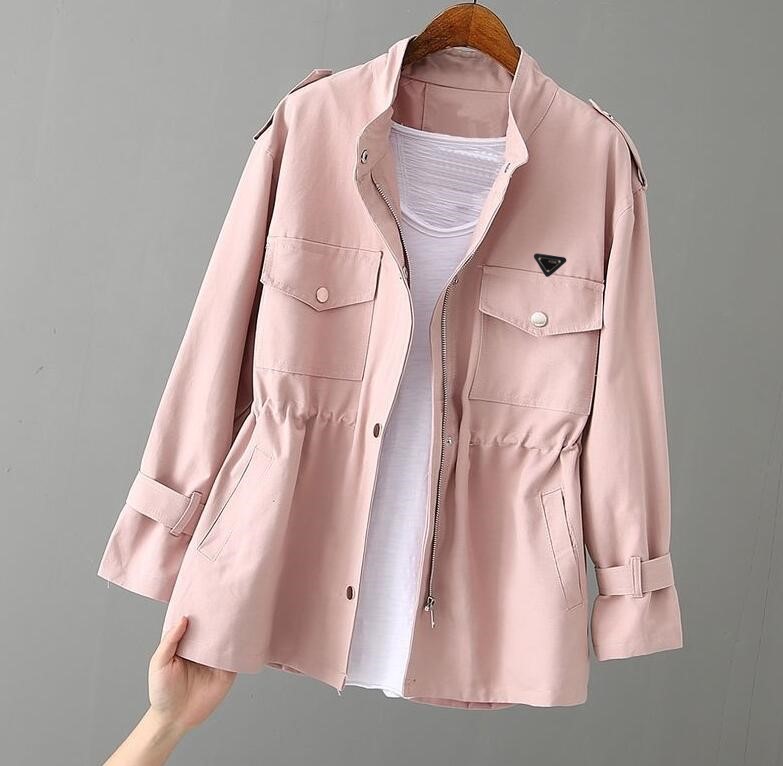 Women's Jackets for casual New cotton windbreaker loose Designer jacket long sleeved pink Outerwear women Luxury coat
